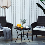 Patio Outdoor Square Metal Coffee Dining Table - Black