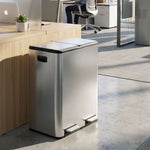 2x30l Kitchen Bin, Stainless Steel Recycling Bin | Silver