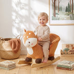 AIYAPLAY Rocking Horse, Ride On Horse Deer Design With Animal Sounds, Brown