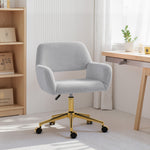 Swivel Office Chair, Vanity Desk Chair With Adjustable Height, Wheels | Grey