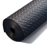 Diamond Tread Recycled Rubber Flooring Rolls - 1.7m Wide | 8m | Black