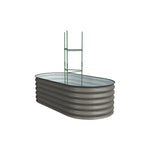 160/240/360cm W X 80cm D X 42cm H Outdoor Galvanized Steel Raised Garden Bed With Trellis | Small | Mixed Grey