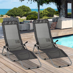 Set Of 2 Patio Chaise Lounge Chairs, Adjustable
