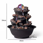 Spector Water Fountain Tabletop Water Feature 3-speed Flow Resin Rock Brown