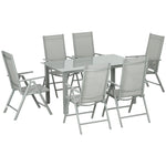 7 Piece Garden Dining Set, Outdoor Table And 6 Chair | Gray