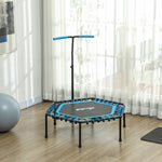 45" Fitness Trampoline With Adjustable Handle, Led Lights | Blue