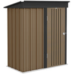 5x3ft Steel Lean-to Shed With Adjustable Shelf Lock & Gloves