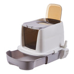 Enclosed Cat Litter Box With Drawer And Scoop Easy Clean