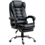 Pu Leather Executive Chair With Footrest | Black