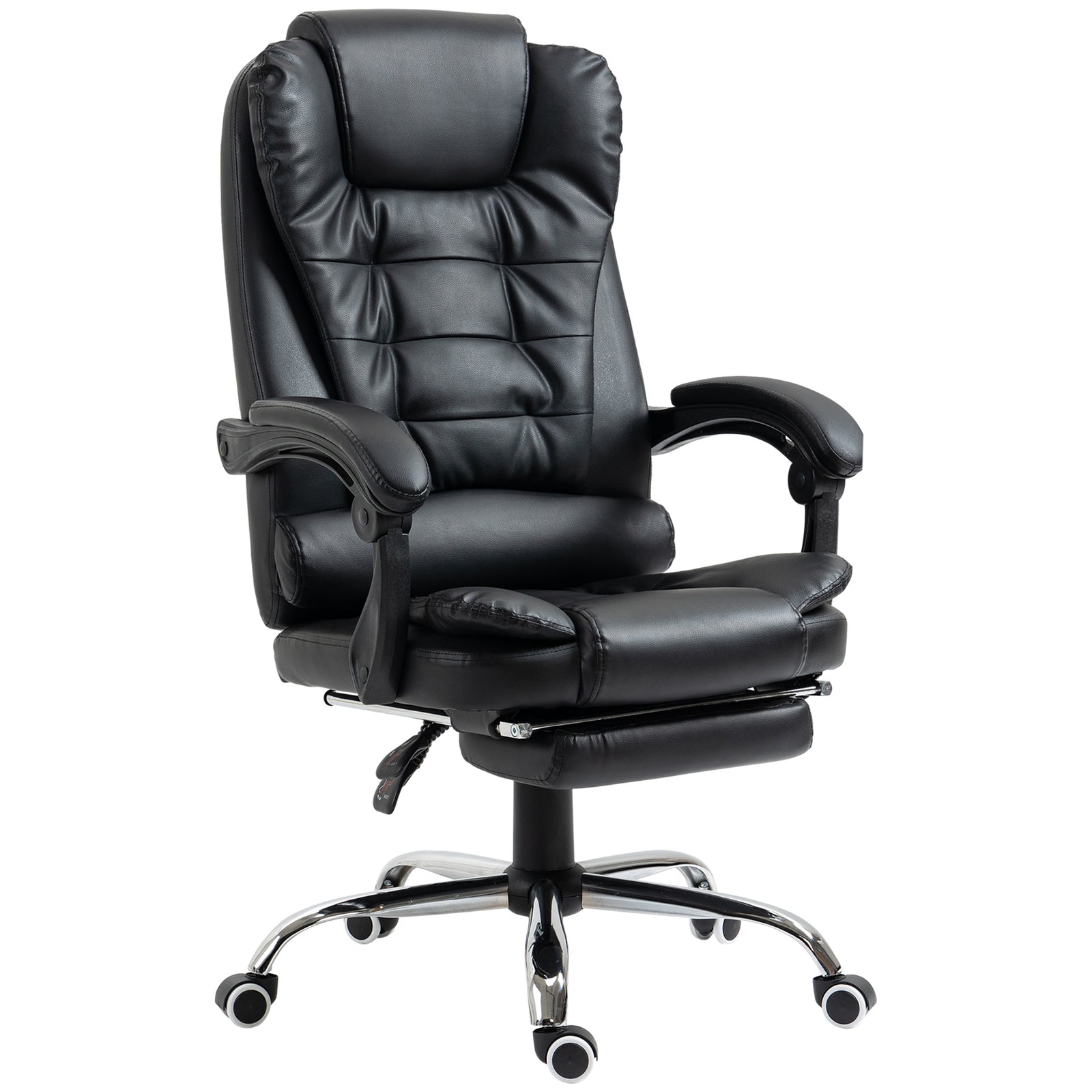 Pu Leather Executive Chair With Footrest | Black