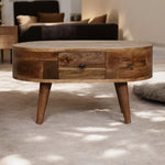 Solid Wood Mini Oak-ish Rounded Coffee Table