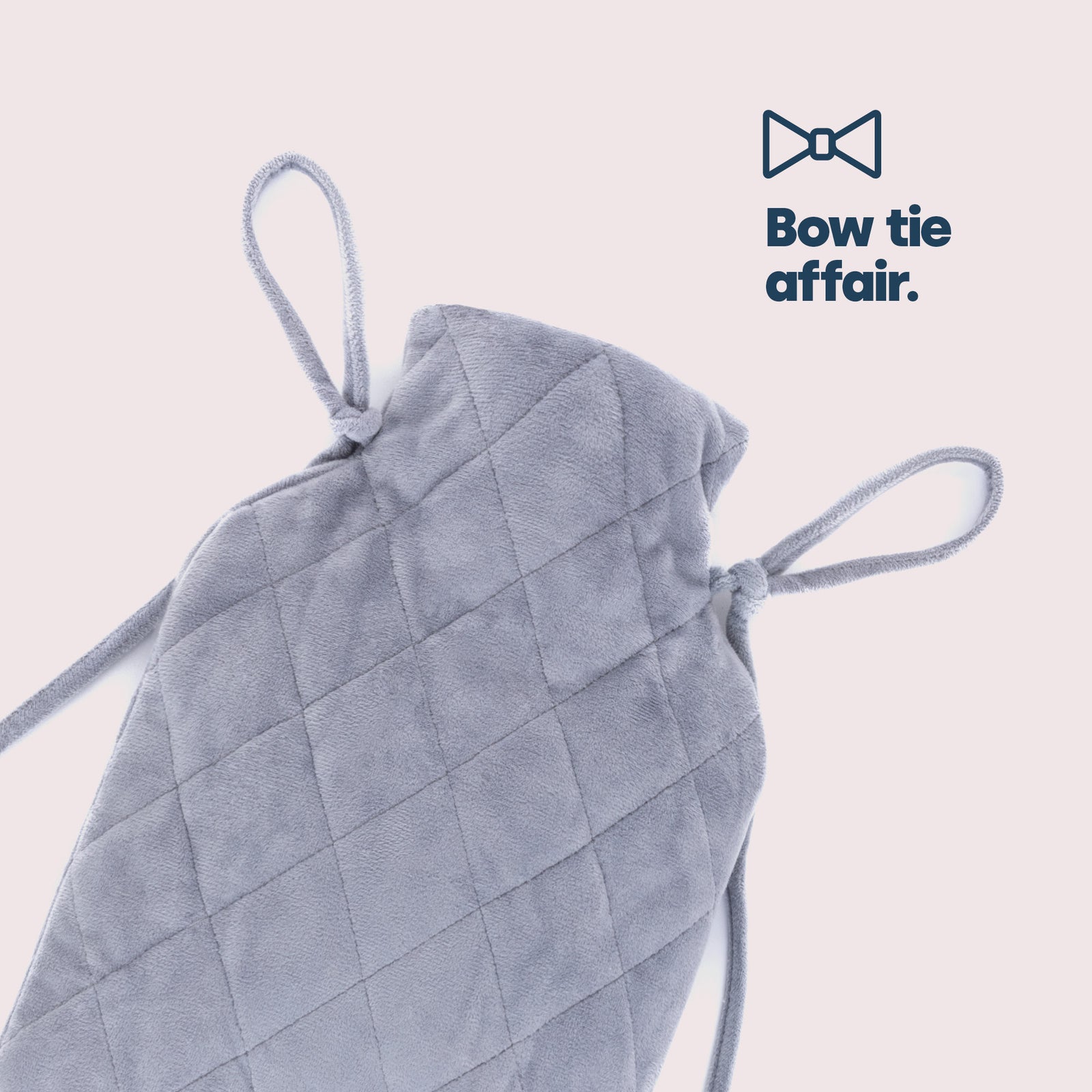 Diamond Stitch 2l Hot Water Bottle With Grey Microfiber Washable Cover