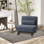 Single Folding 5 Position Convertible Sleeper Chair Sofa Bed | One Size | Black