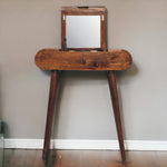 Solid Mango Wood Mini Round Chestnut Fold Vanity