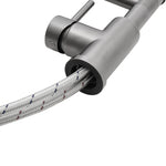 Stainless Steel Kitchen Faucet With Pull Down Spring Spout And Pot Filler | Grey