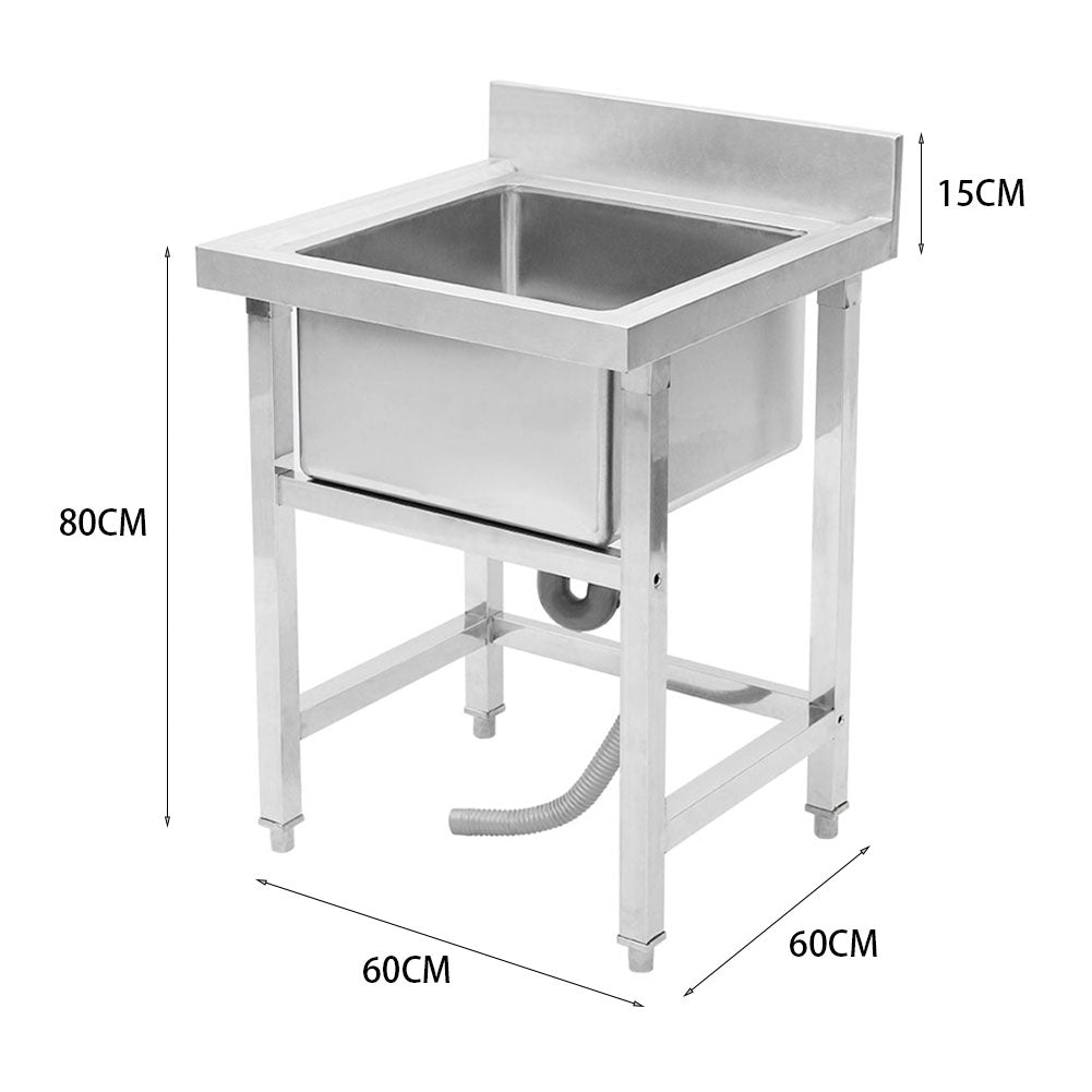 60cm*60cm*95cm H Commercial Kitchen Sink 1 Compartment Stainless Steel