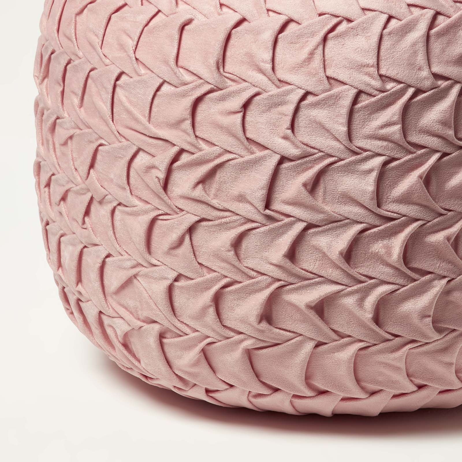 Grace Pleated Velvet Pouffe | 50cm x 35cm | Pink