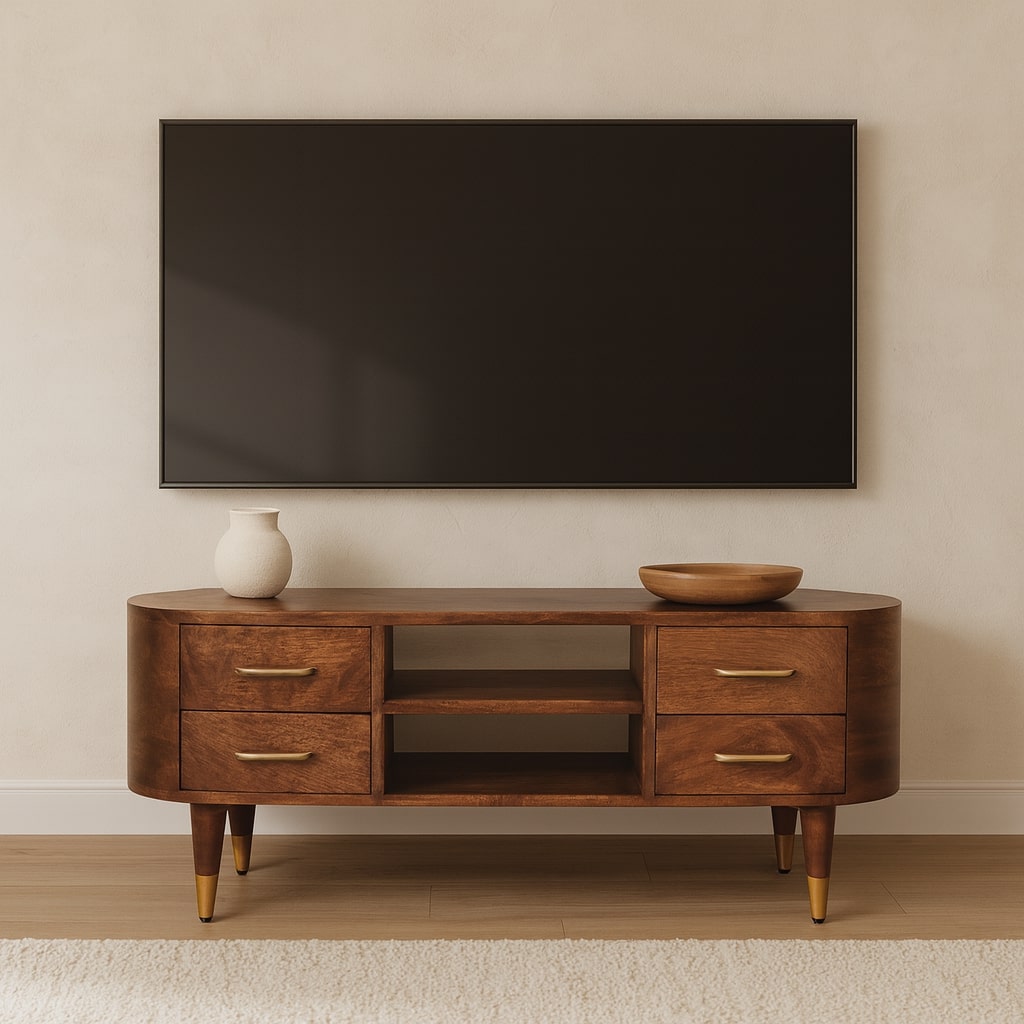 Valenza Media Unit, 4 Drawers, 2 Open Shelf, Brown