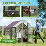 Large Chicken Run, Walk In Chicken Coop With Waterproof Cover, 1.7 X 1.8 X 1.8 M