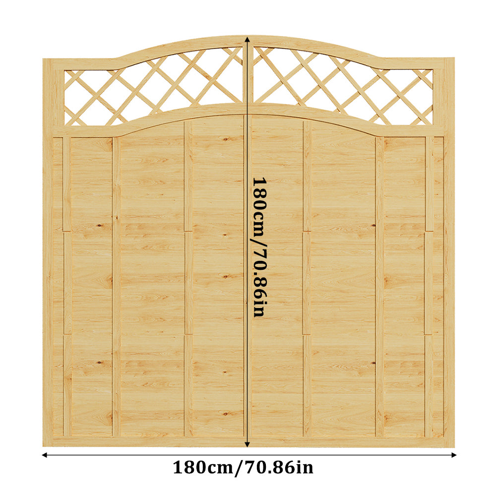 Spruce Wood Fence Panel With Arched Lattice Top 180cm W X 90/120/150/180cm H– Natural Finish, Durable, Easy Diy Garden Privacy Screen | XL