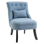 Fabric Single Sofa Armchair Upholstered Pillow Wood Leg | One Size | Blue