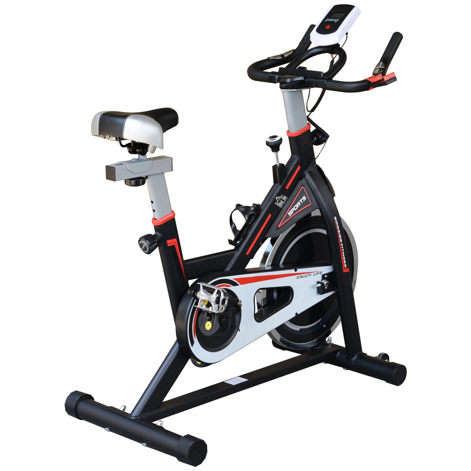 Exercise Bike Indoor Cycling W/ Lcd Display, Heart Sensor | Black