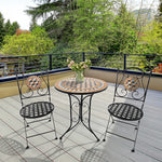 3 Pcs Bistro Table Chair Set Patio Garden Dining Furniture