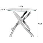 90cm Dia Stylish Tempered Glass Coffee Table