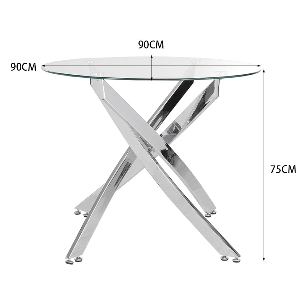 90cm Dia Stylish Tempered Glass Coffee Table