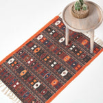 Terracotta, Black And Brown Cotton Kilim Rug | 60cm x 80cm | Terracotta