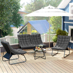 4 Pc Garden Furniture Set With Loveseat, Chairs, Table | Gray