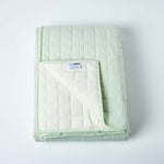 Cotton Quilted Reversible Bedspread | 230cm x 250cm | Sage Green
