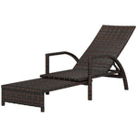 Pe Rattan Adjustable Lounger | Brown
