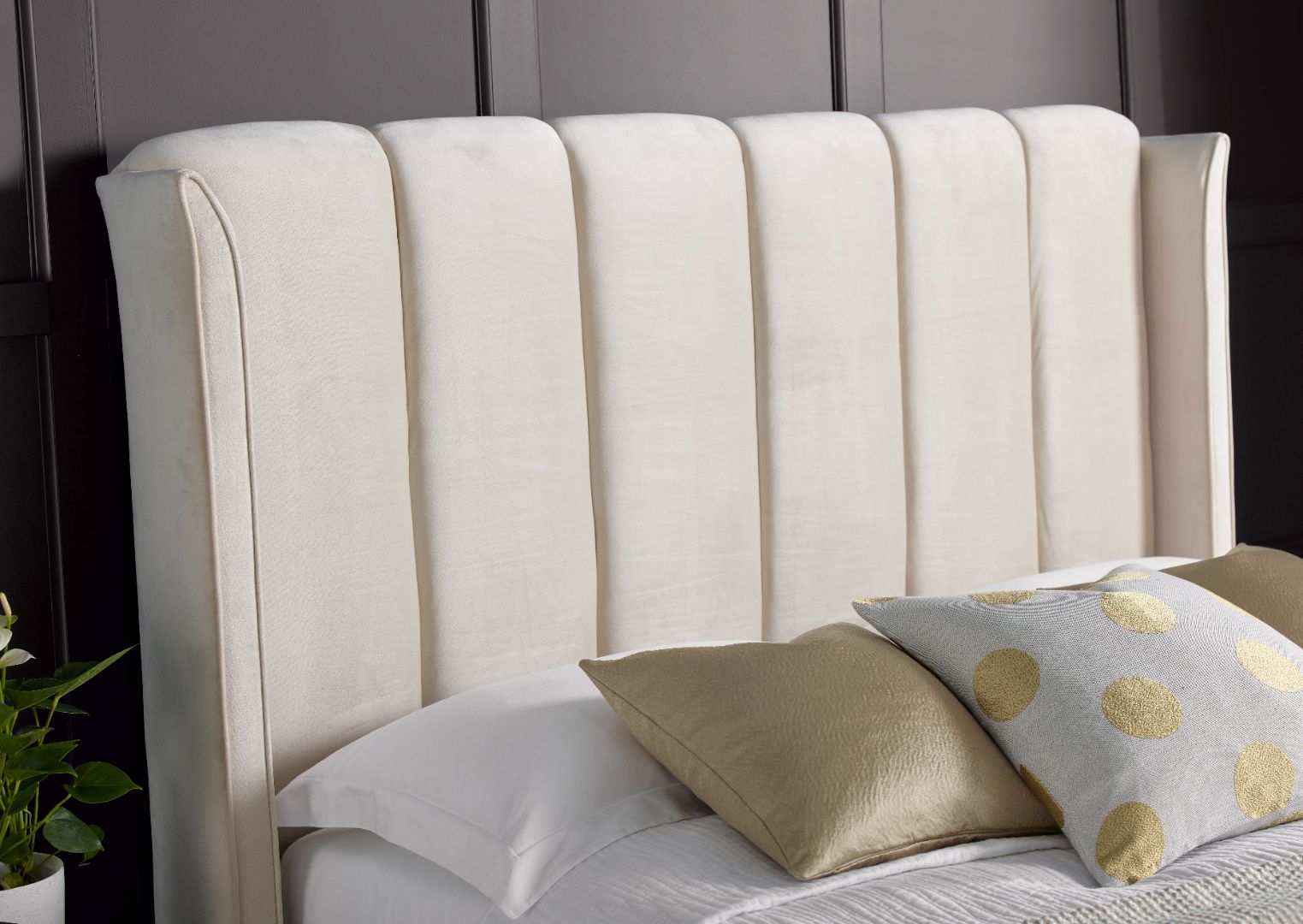 Aurora Velvet Ottoman Bed | King | Natural
