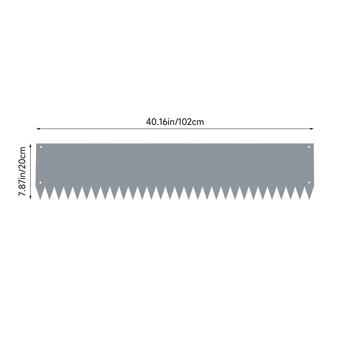 5-piece Galvanised Steel Lawn Edging Set With Serrated Edge | Grey