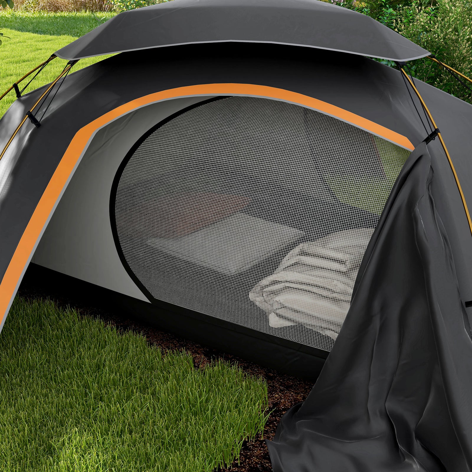 Camping Tent Dome Tent With Removable Rainfly For 1-2 Man | Dark Gray