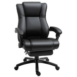 Pu Leather Office Chair W/ Foot Rest | Black