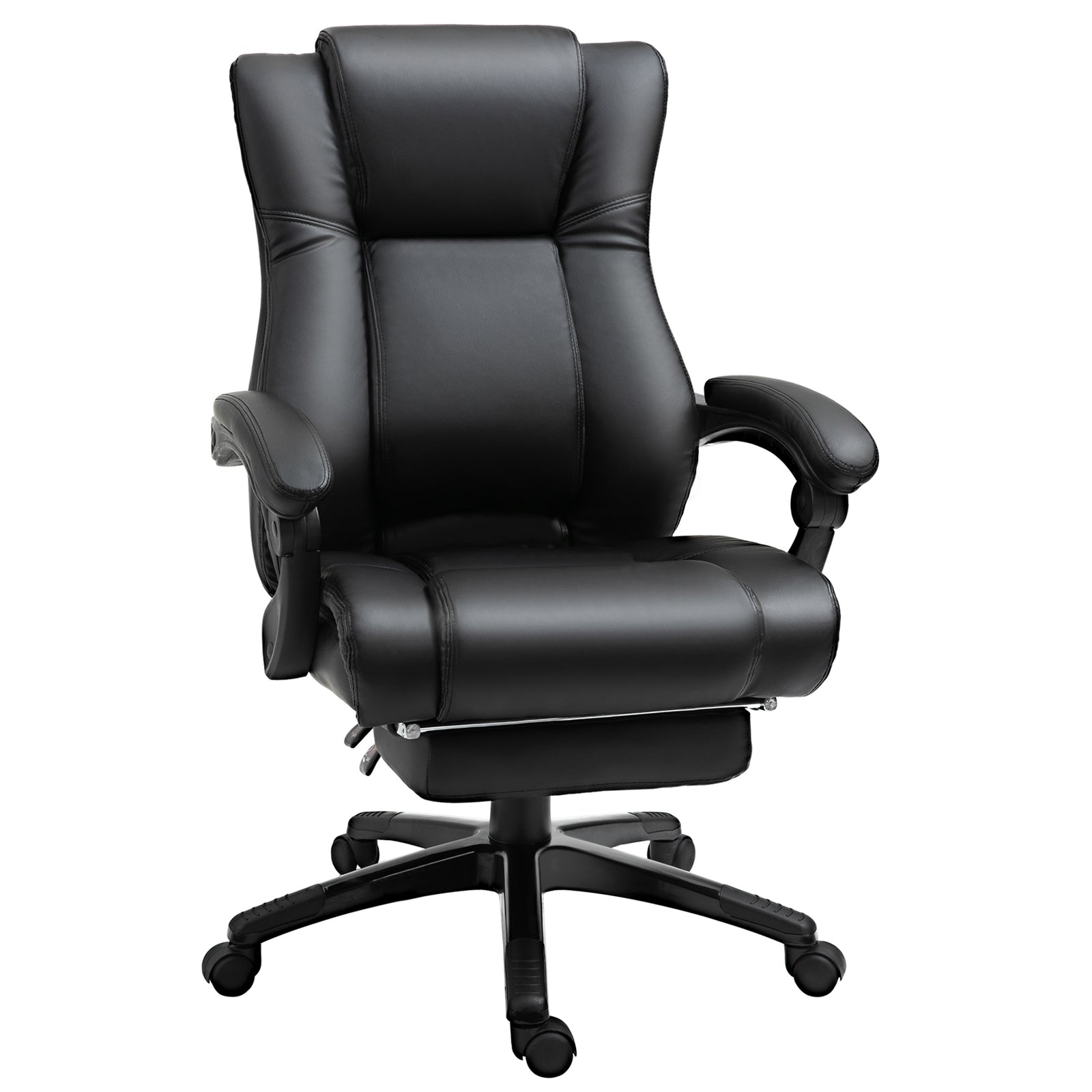 Pu Leather Office Chair W/ Foot Rest | Black