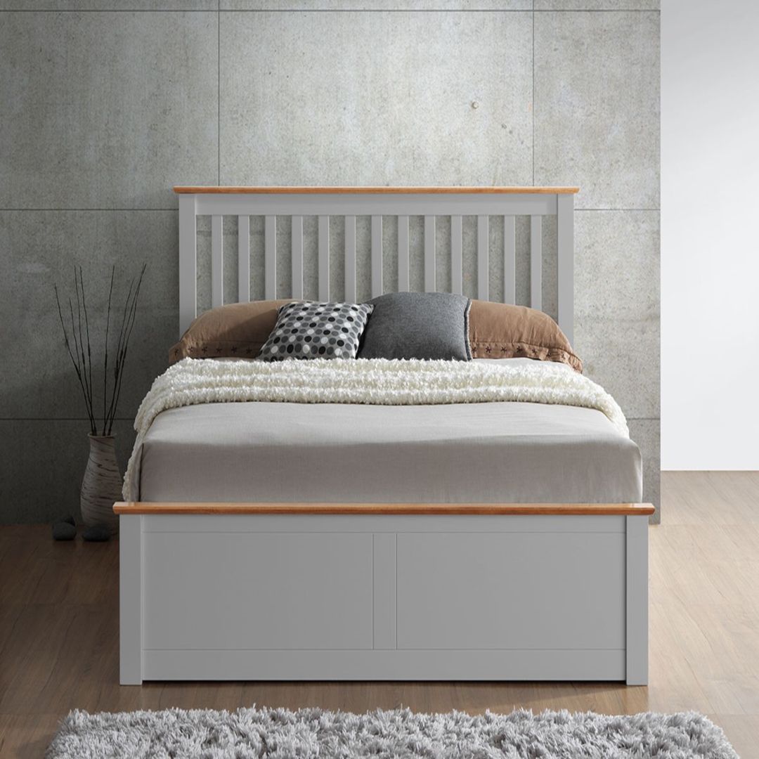 Malmo Wooden Ottoman Bed | Double | Grey