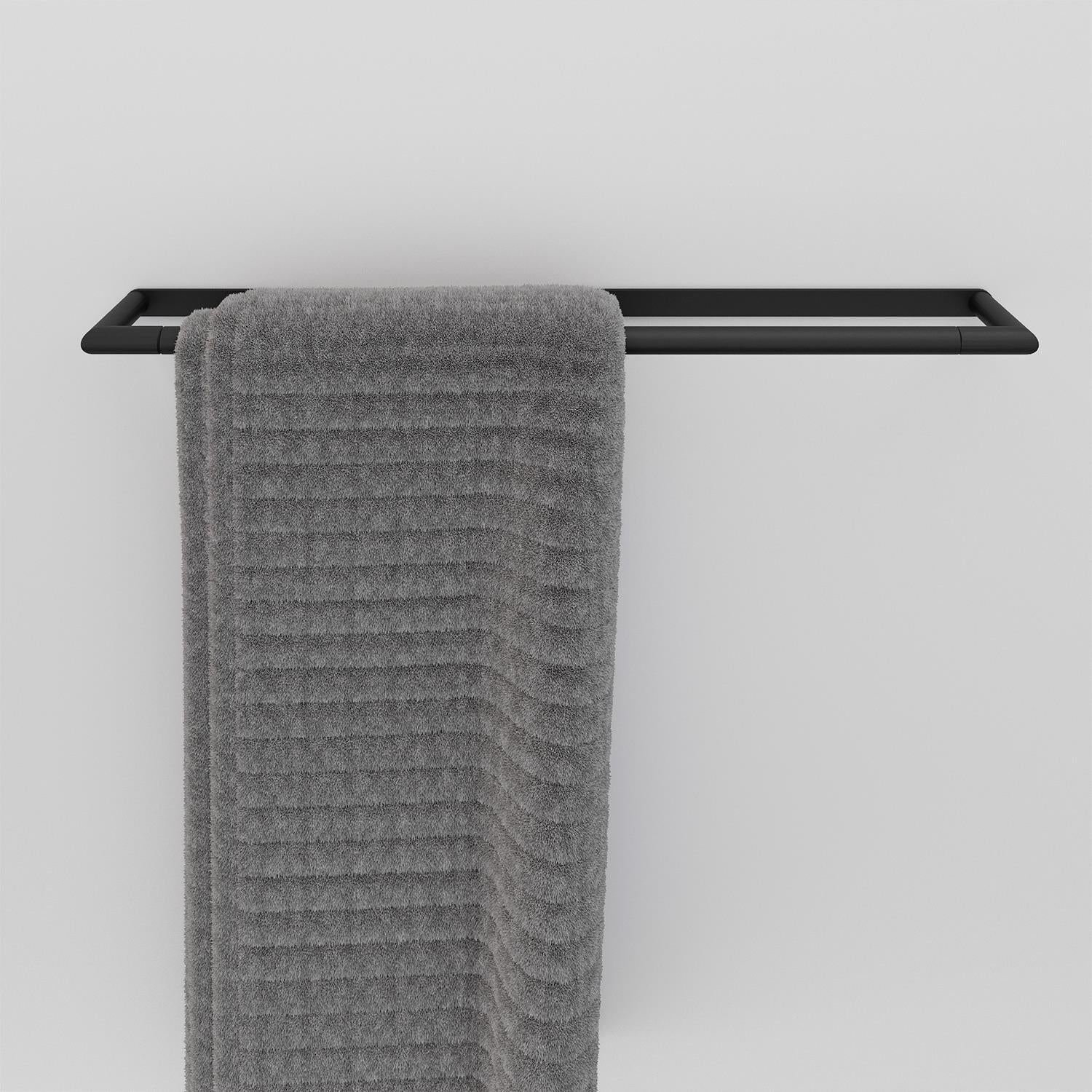 Towel Rack, Matt Black, Micra Collection