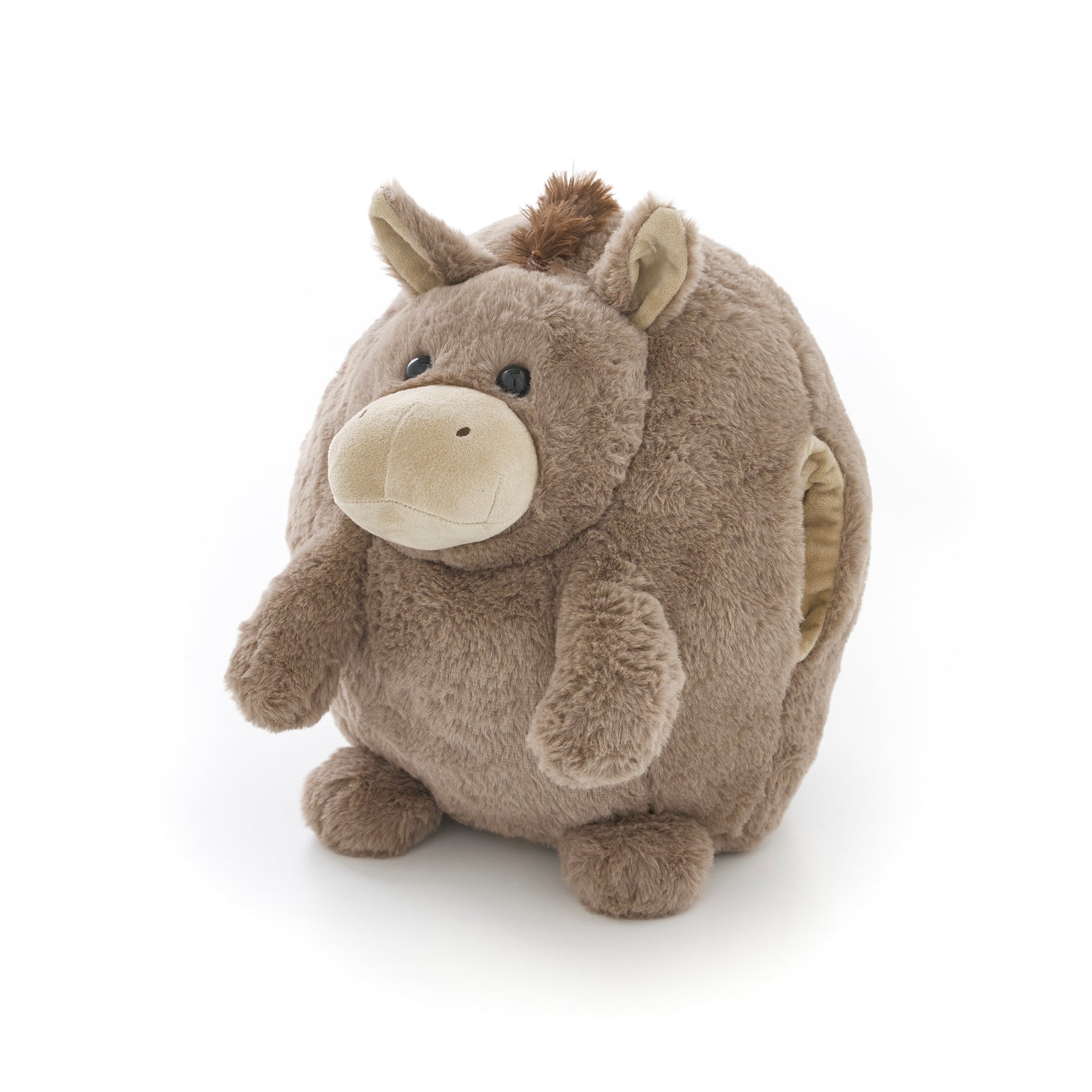Soft Giant Handwarmer Cozy Plush Donkey | 30cm x 30cm | Brown