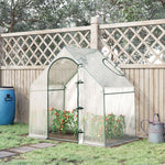 Walk-in Greenhouse W/ Steel Frame & Pe Cover