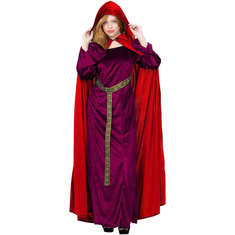 Smiffys Deluxe Cloak, Garnet Red, Adults