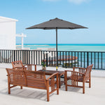 2m Parasol Patio Umbrella With 6 Ribs | Dark Gray