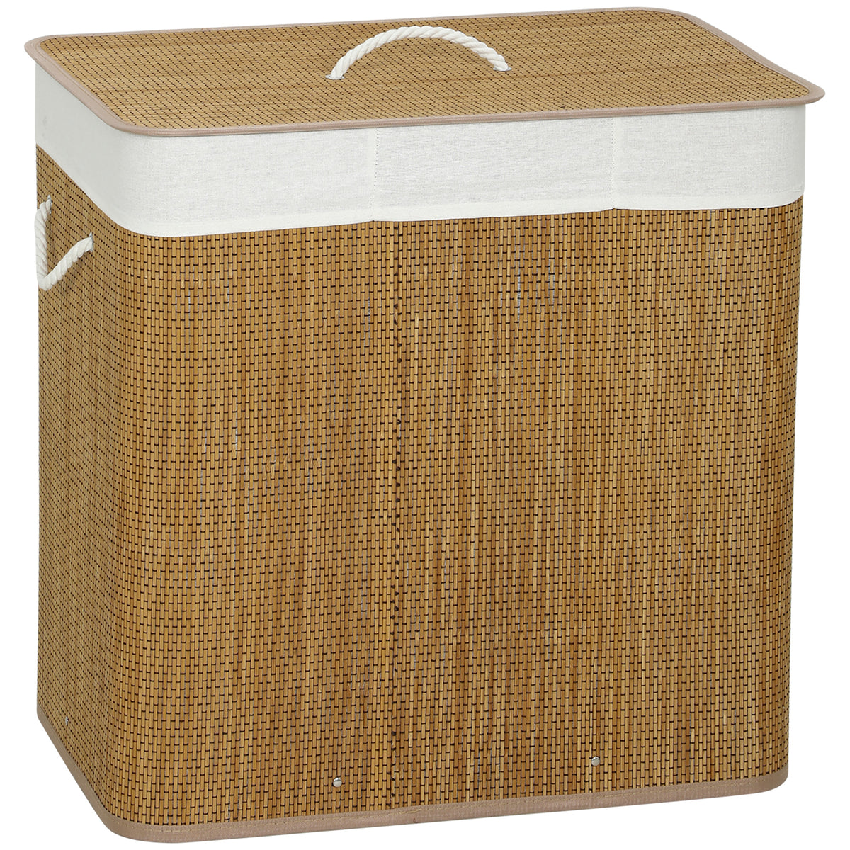 HOMCOM 144l Laundry Basket With Lid, Washing Basket For Bathroom