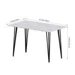 120cm W X 70cm D X 75.5cm H Modern Dining Table With Mdf Tabletop & Metal Legs