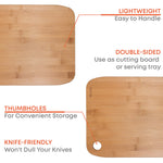 BlauKe Bamboo Chopping Board Set Of 3 - Wooden Chopping Board Set In 3 Sizes (small, Medium, Large) - Cutting Boards For Kitchen