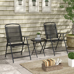 3-piece Bistro Set, Mesh Chairs, Black