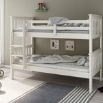 Carra Wooden Single Bunk Bed With Memory Foam Mattresses | Single | White