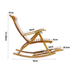 Bamboo Rocking Chair Foldable Recliner | One Size | Light Brown